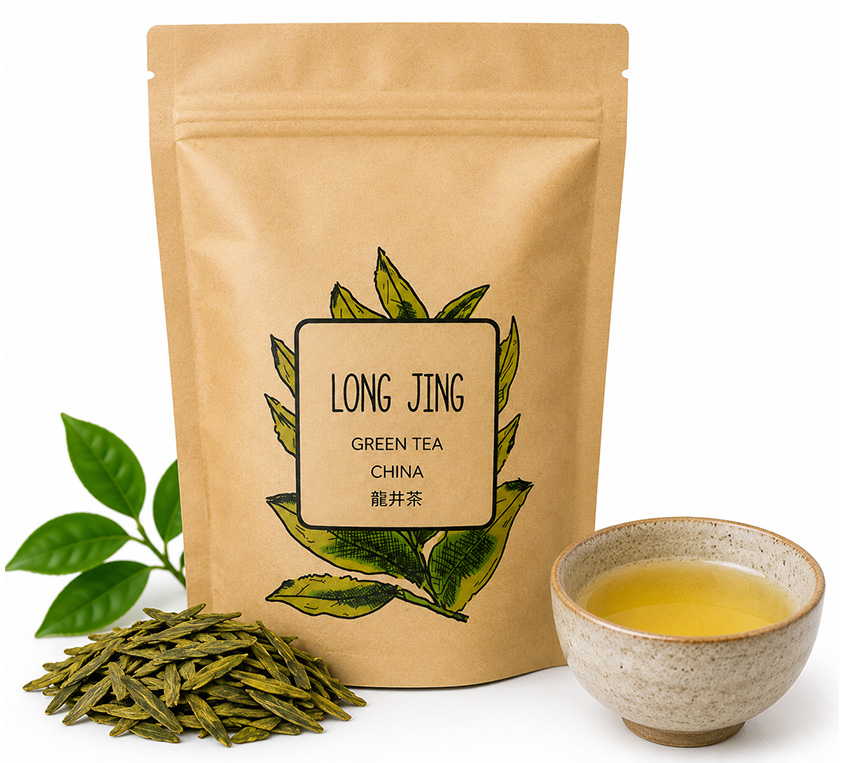 Long Jing Leo Tea w opakowaniu doypack